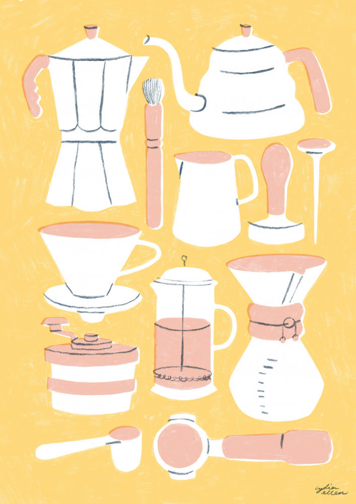 Coffee Brewing Essentials by Lydia Greaves — canvas wall art