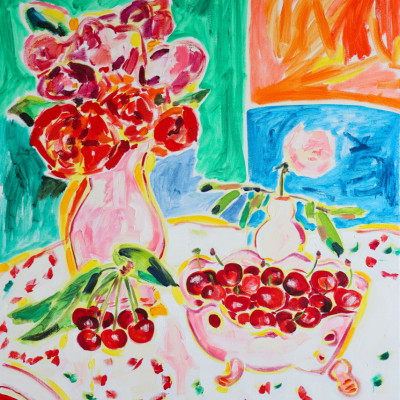 First Cherries, Tamara Jare, oil on canvas