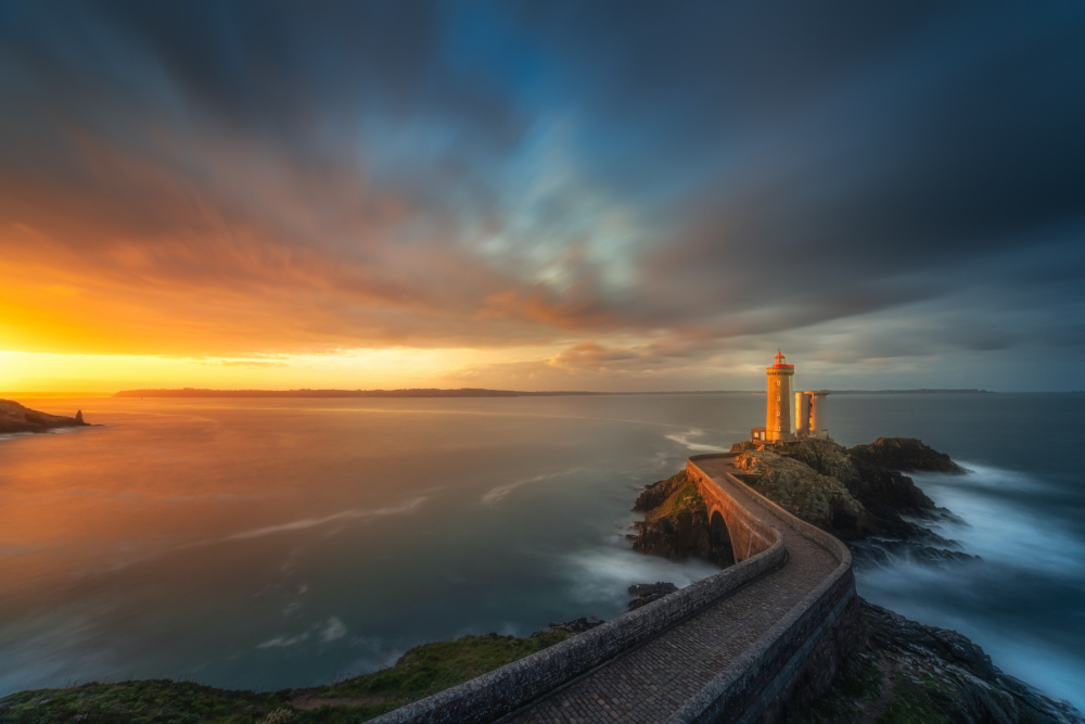 Lighthouse Path Sunset by Frans van der Boom — canvas wall art