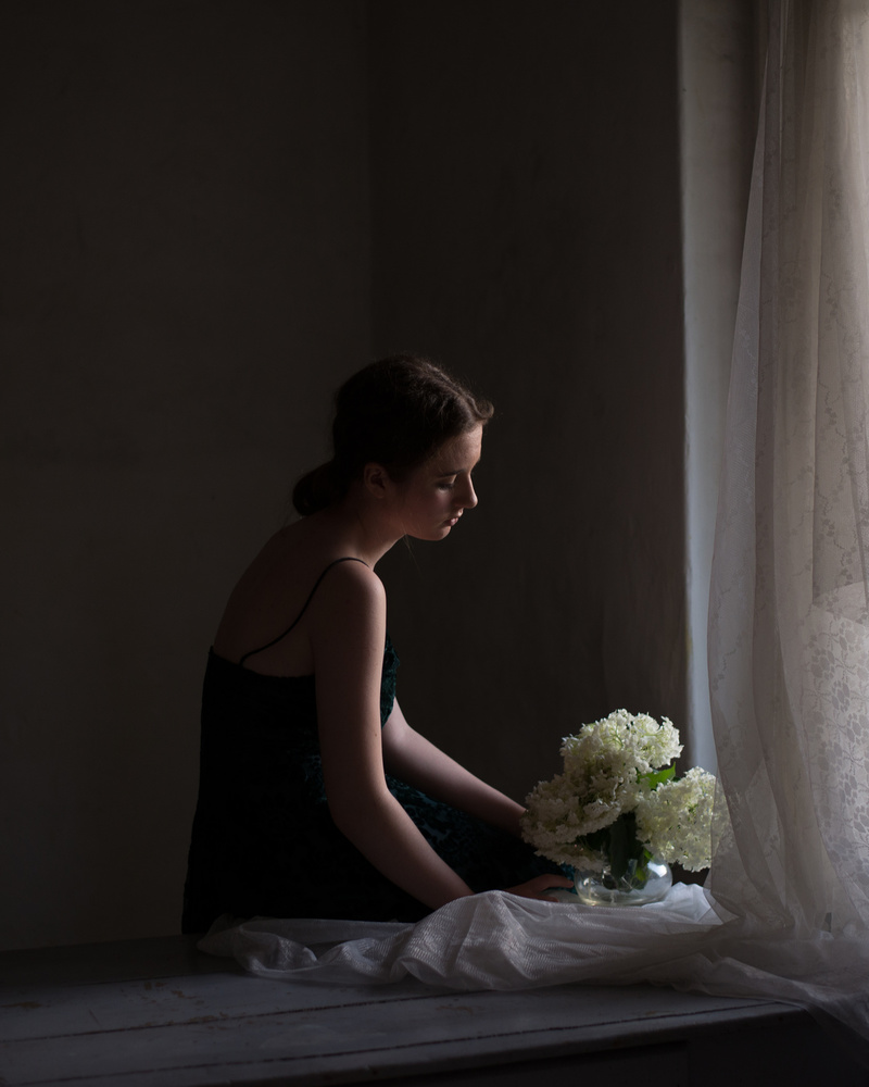 Quiet Woman With Flowers by Małgorzata Masarz — canvas wall art
