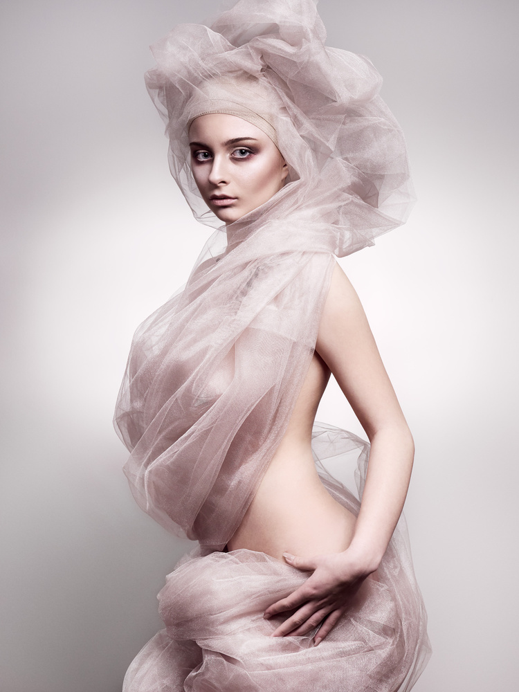 Ethereal Fabric Portrait by Michele Balistreri — canvas wall art
