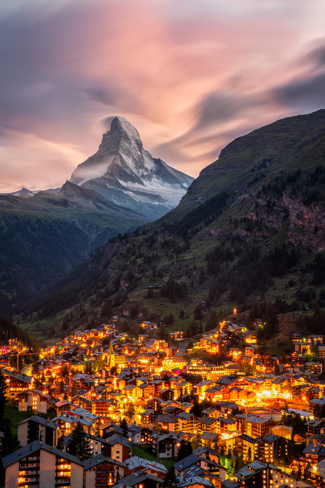 Zermatt Mountain Twilight by Álvaro Pérez &amp Jose M. Pérez. Brothers — canvas wall art