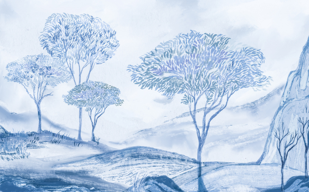 Icy Blue Landscape by Josie George — canvas wall art