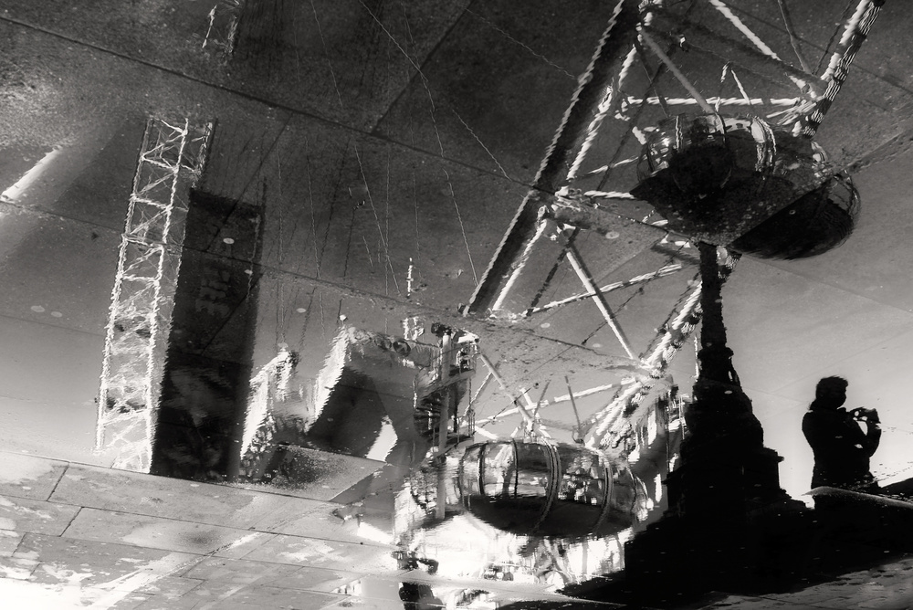 London Eye Puddle Reflection by Chris Hamilton — canvas wall art