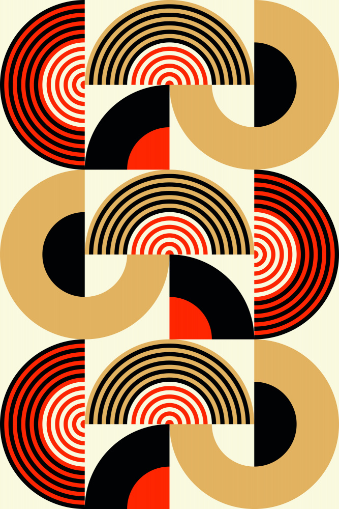 Bold Retro Circles by Petr Strnad — canvas wall art