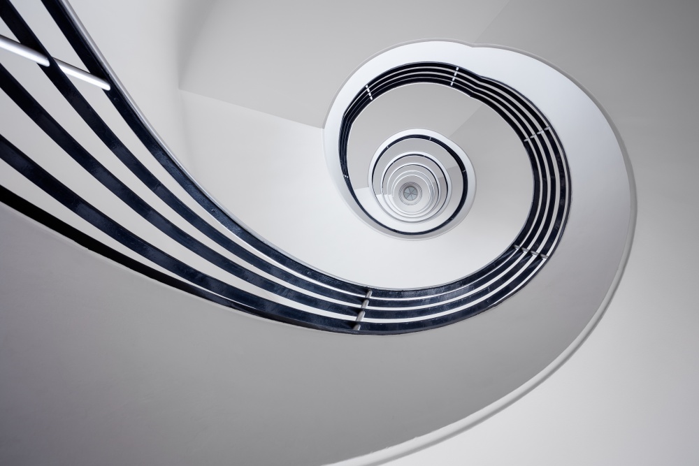 Minimalist Spiral Staircase by Max Zimmermann — canvas wall art