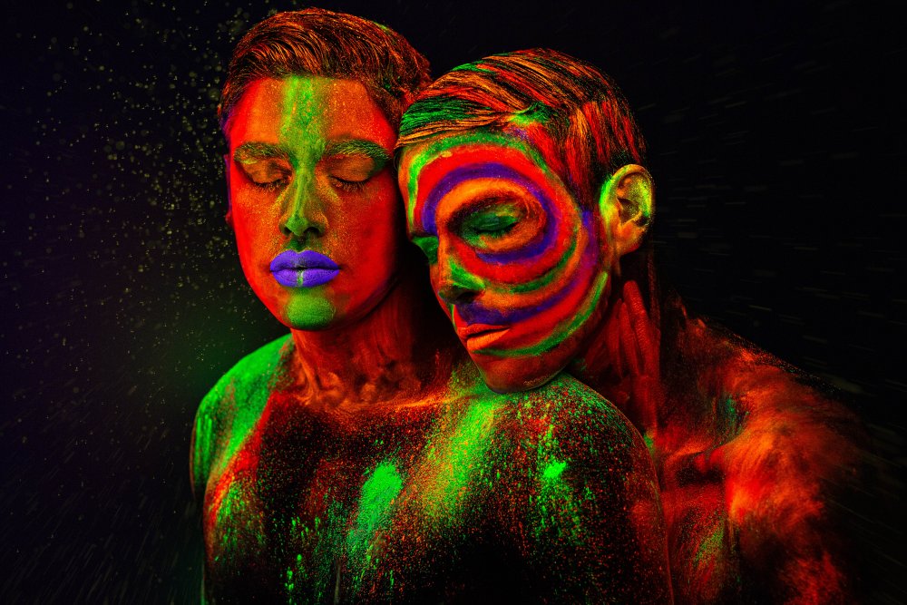 Neon Painted Men by Anderson Diaz — canvas wall art