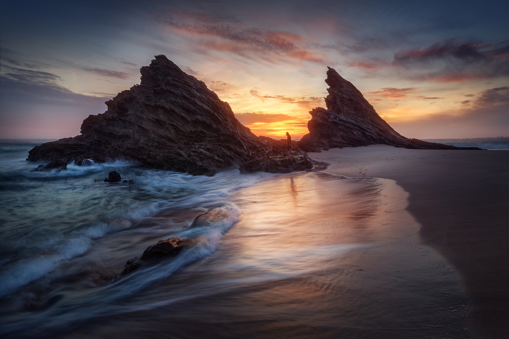 Dramatic Coastal Sunset by Clara Gamito — canvas wall art