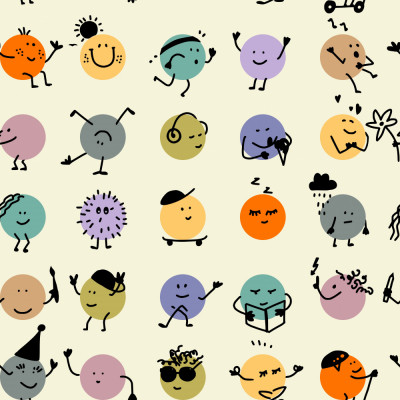 Funny dots Multicolor seamless pattern