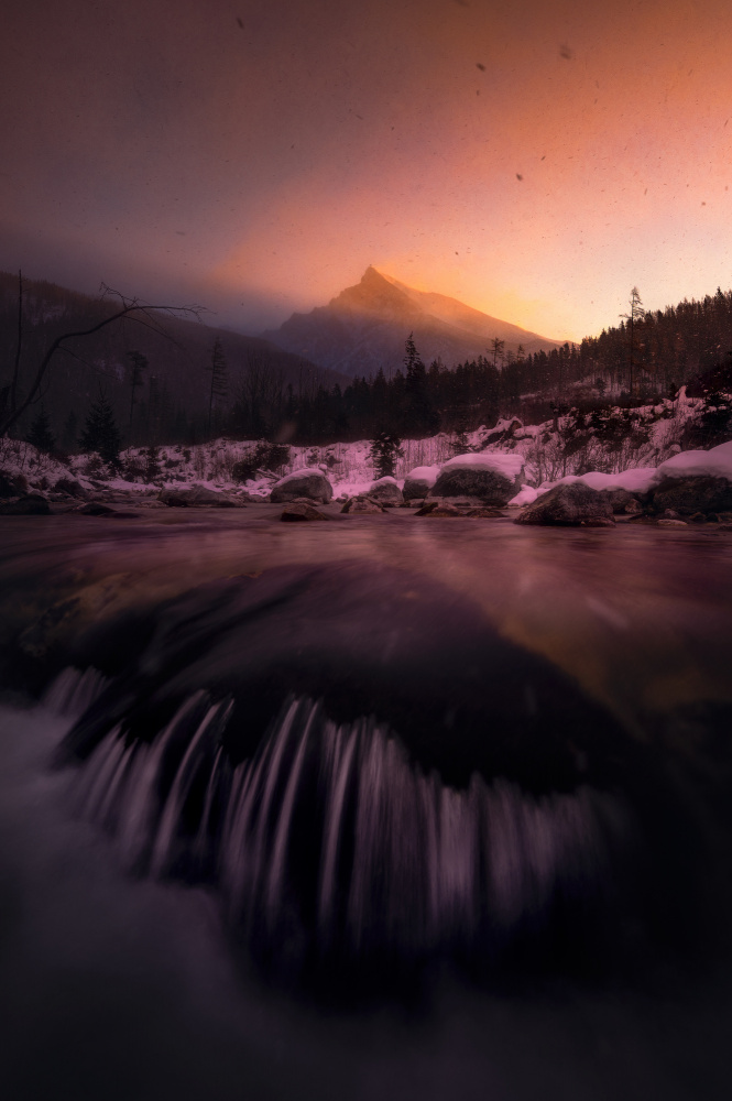 Winter River Mountain by Marian Kuric QEP — canvas wall art