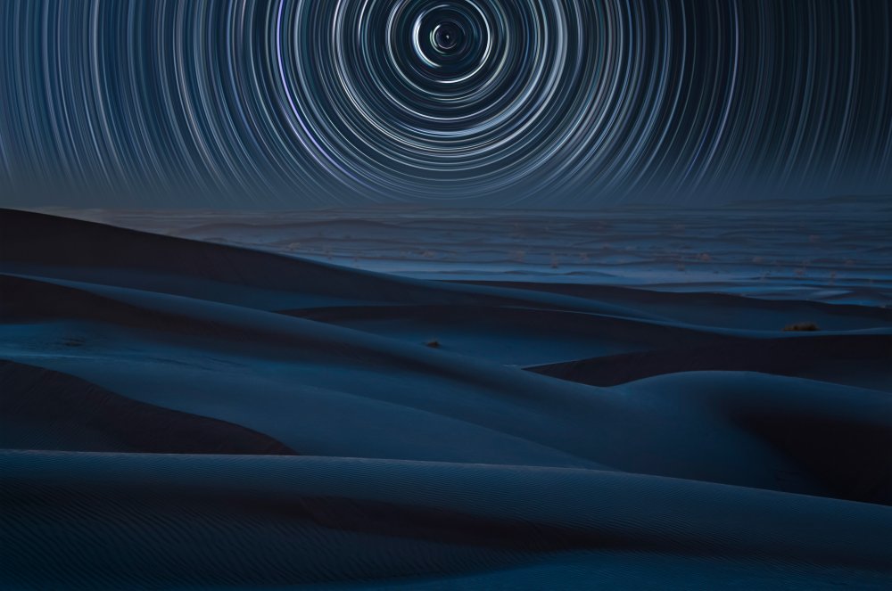 Desert Star Trails by Asef Azimaie — canvas wall art
