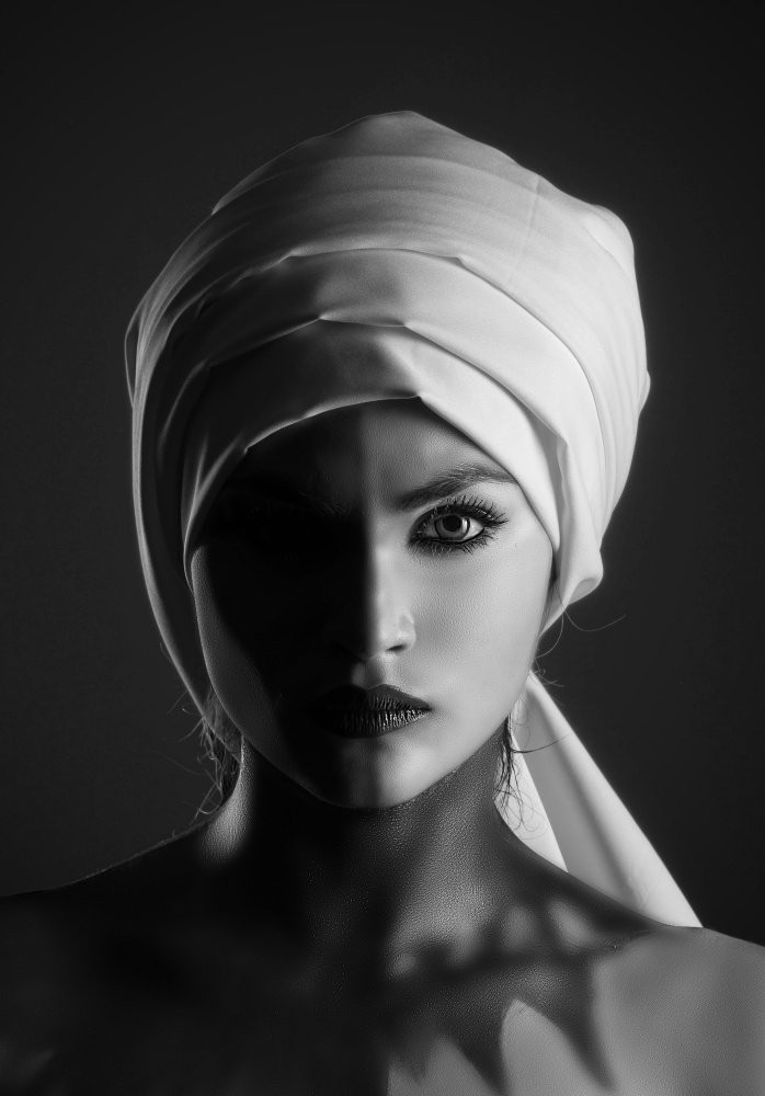 Dramatic Turban Portrait by DEBASISH CHATTOPADHYAY — canvas wall art