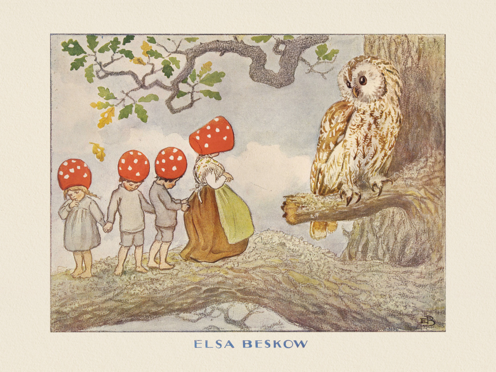 Tomtebobarnen - Ugglan by Elsa Beskow — canvas wall art