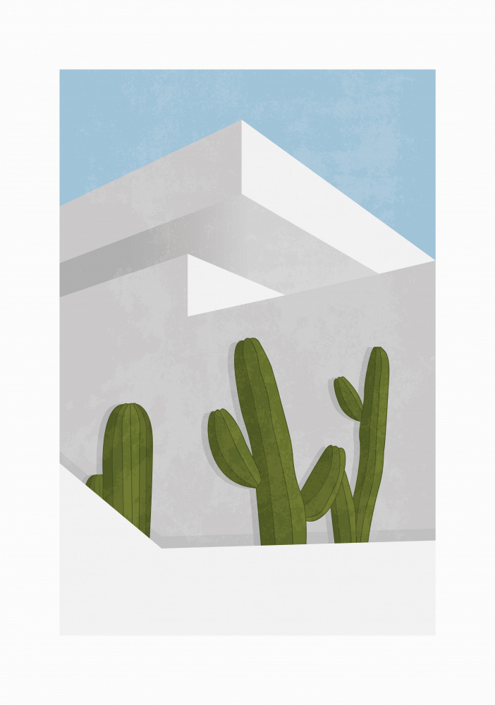 Minimalist Desert Cacti by Lisa Solomoniuk — canvas wall art