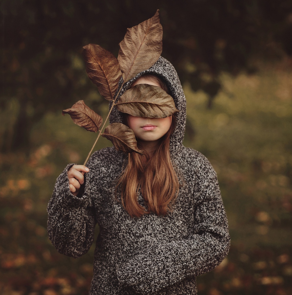 Autumn Leaves Child by Monique — canvas wall art