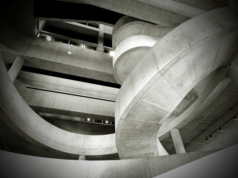 Architectural Concrete Spiral by Elizabeth Allen — canvas wall art