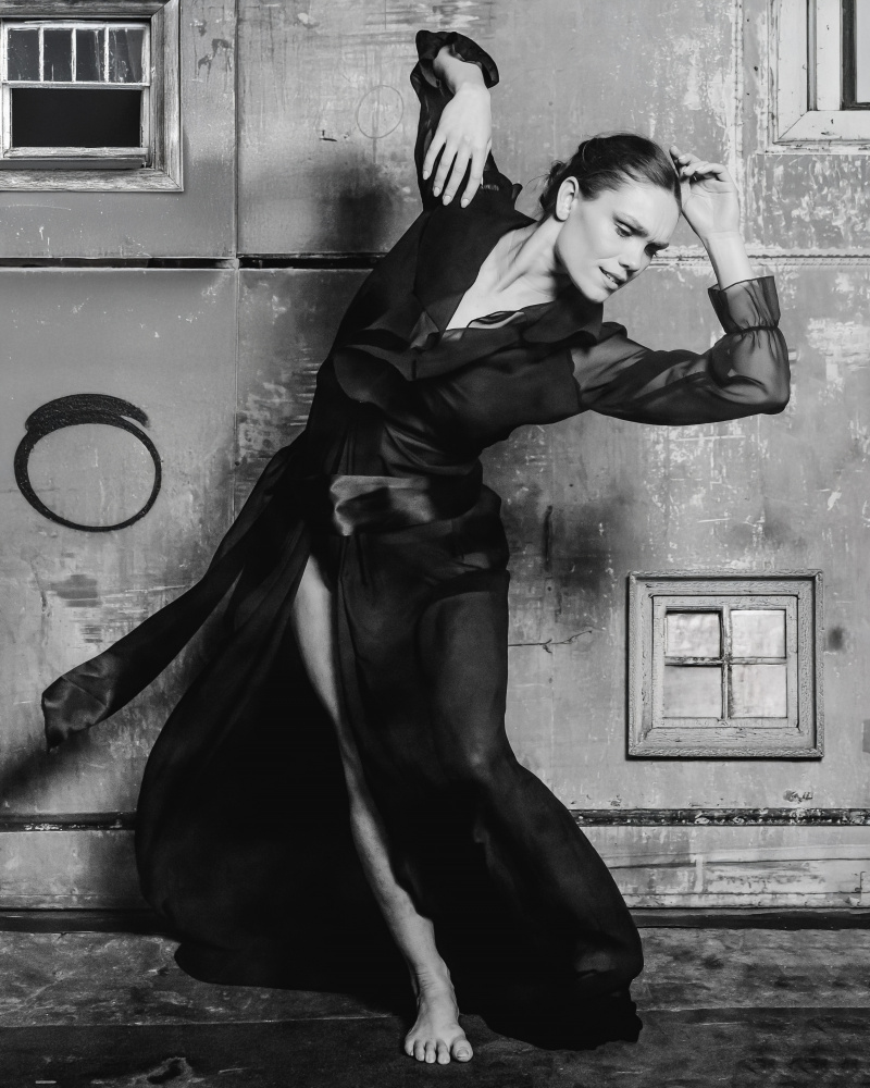 Graceful Black Dress Dance by Tyler McAuley — canvas wall art