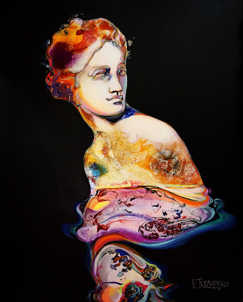 Vibrant Fluid Statue by Victor Tkachenko — canvas wall art