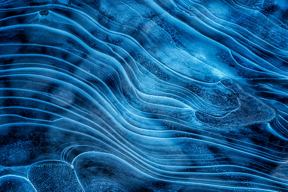 Deep Blue Ice Patterns by Mei Xu — canvas wall art