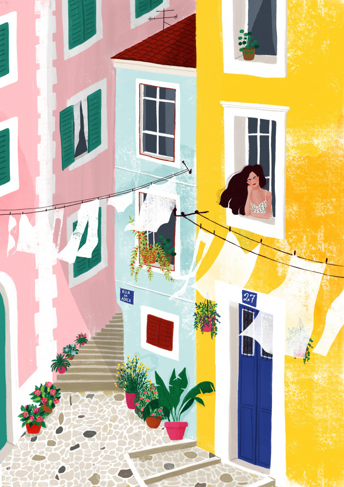 Vibrant European Street by Maja Tomljanovic — canvas wall art