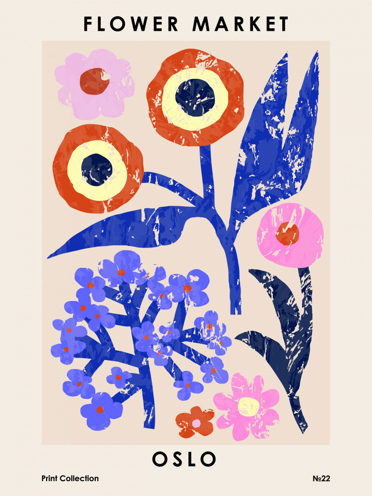 Flower Market. Oslo by NKTN — canvas wall art