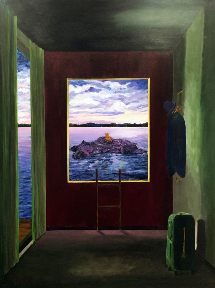 Surreal Room Lake View by Tom Blood — canvas wall art