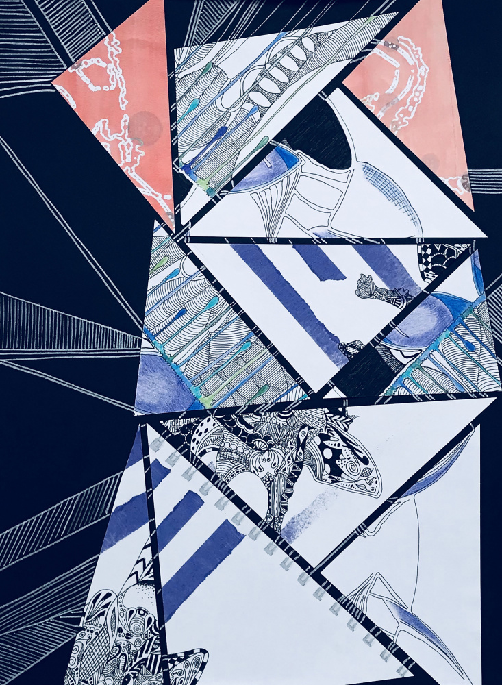 Intricate Geometric Collage by kellymariesmith — canvas wall art