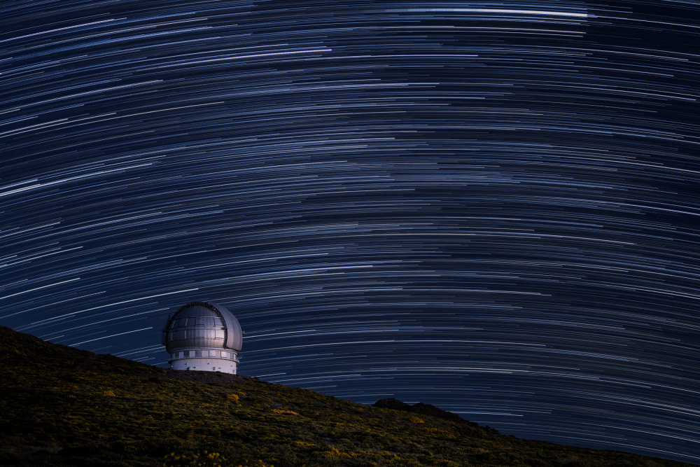 Star Trails Observatory by Rafal R. Nebelski — canvas wall art