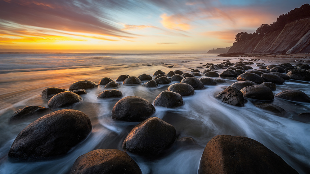 Glowing Beach Rocks by Johnny Zhang — canvas wall art