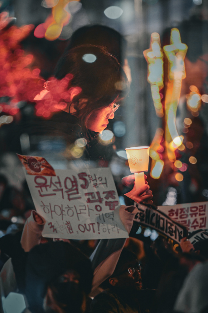 Candlelight Protest Vigil by Kim gyou-pyo — canvas wall art