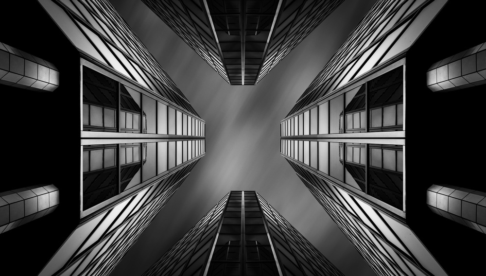 Symmetrical City View by Oussama Mazouz — canvas wall art