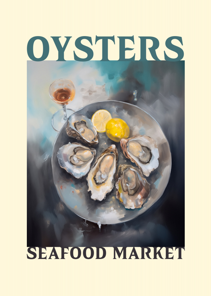 Fresh Oysters with Lemon by Andreas Magnusson — canvas wall art