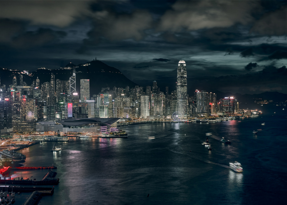 Dramatic Night Cityscape by Fabrizio Massetti — canvas wall art