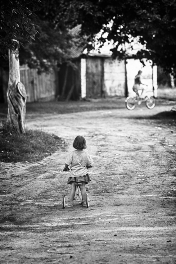 Young Child's Country Ride by Sergei Ustinov — canvas wall art