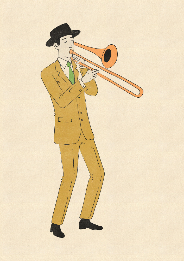 Jazz Trombone Player by Nicholas — canvas wall art