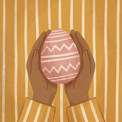 Gentle Hands Hold Easter Egg