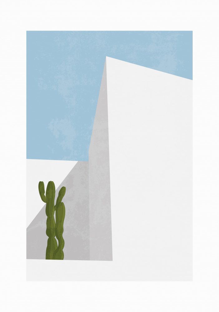 Modern Cactus Architecture by Lisa Solomoniuk — canvas wall art