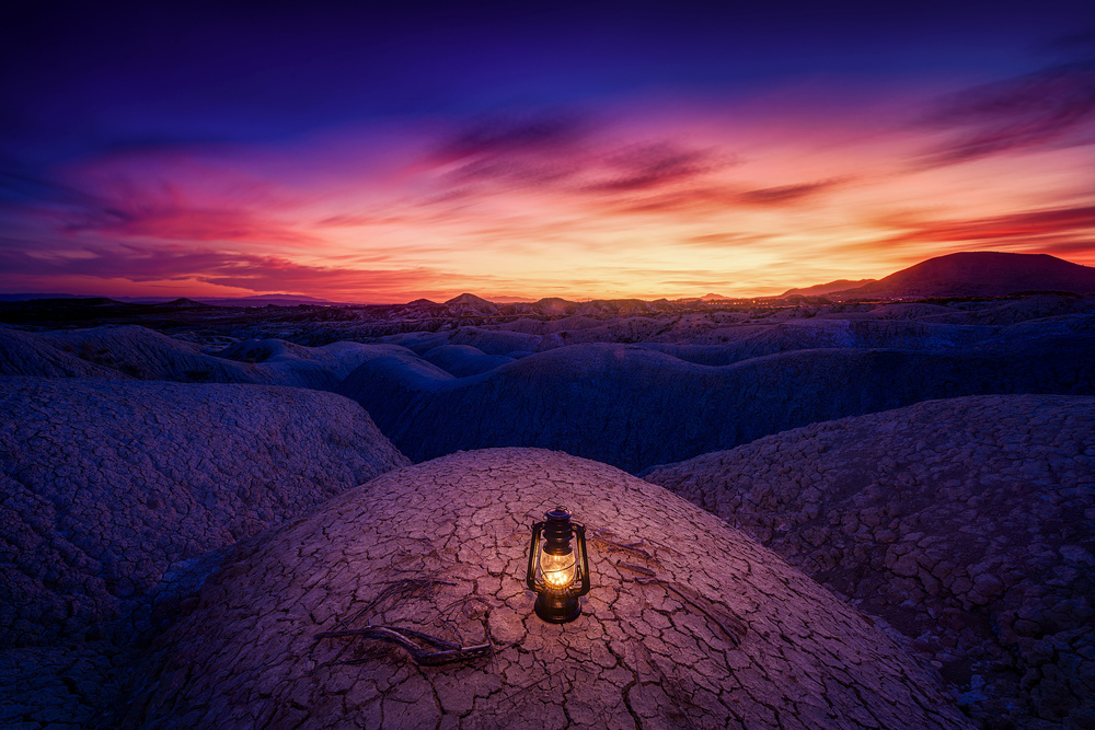 Lone Lantern Sunset by Jose Antonio Triviño Sanchez — canvas wall art