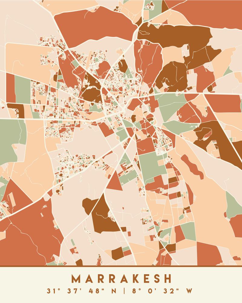 Abstract Marrakesh Map by Emiliano Deificus — canvas wall art