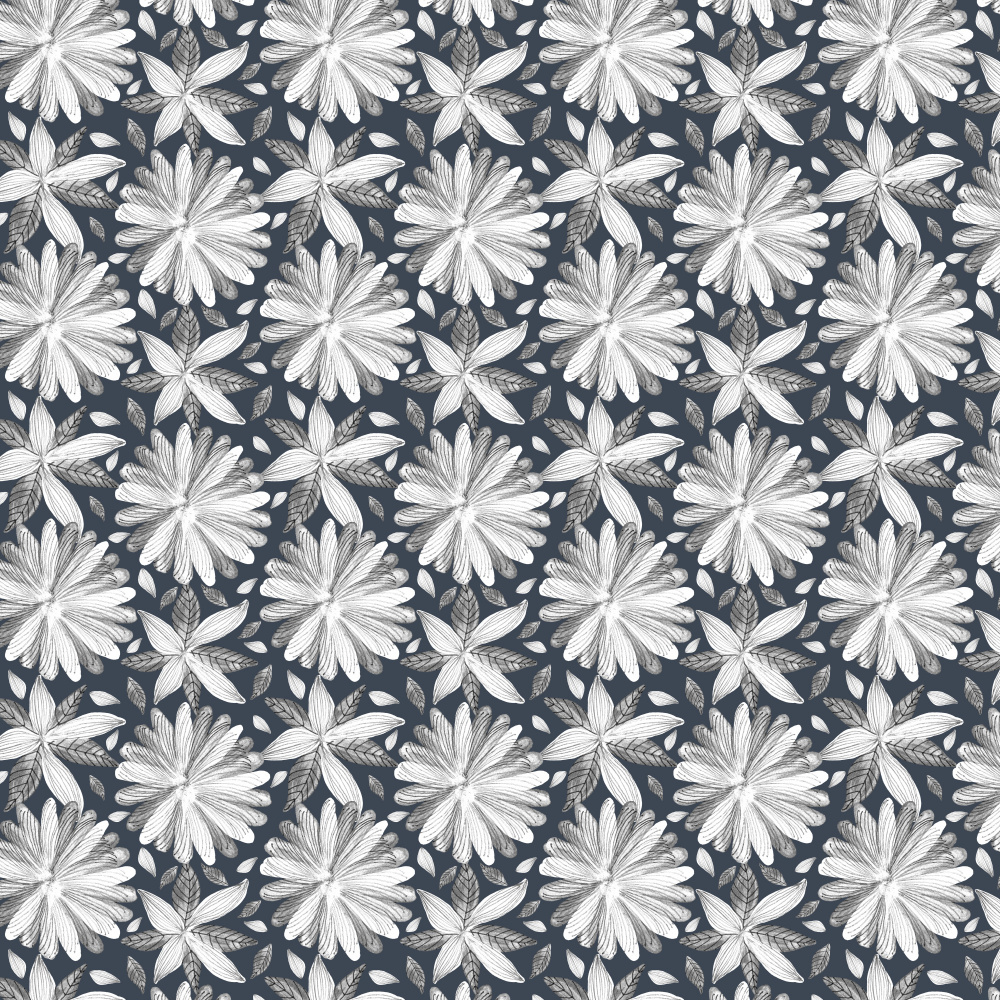 Navy Botanical Sketch by Michele Channell — canvas wall art