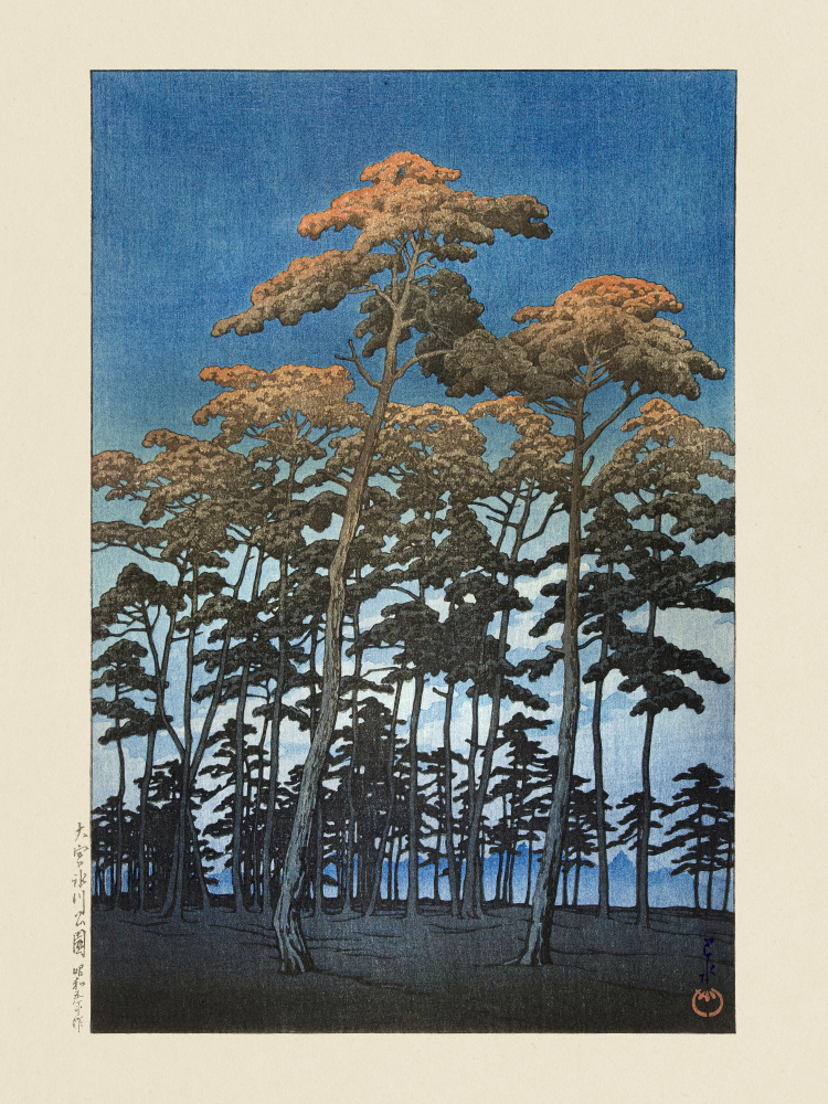 Hikawa Park In Omiya (1930) By Kawase Hasui and Watanabe Shozaburo by Kawase Hasui — canvas wall art