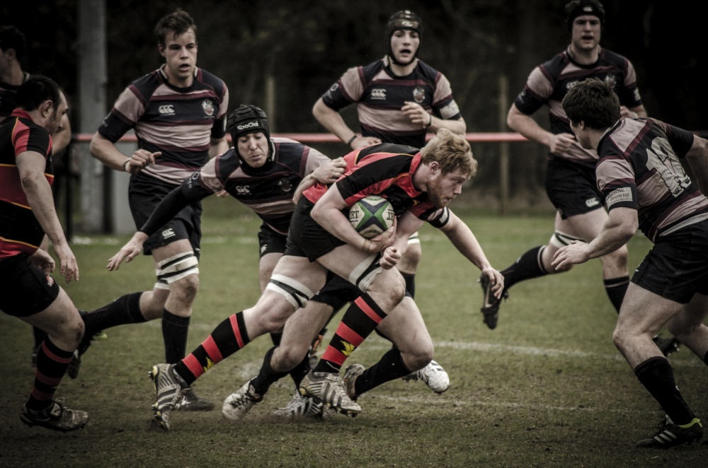 Intense Rugby Match by Jake Gifford — canvas wall art