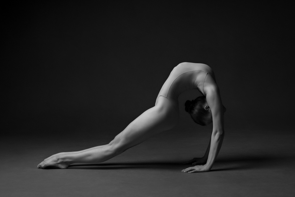 Graceful Backbend Pose by Natalya Sleta — canvas wall art