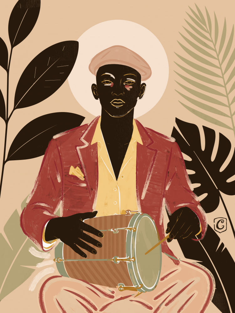 Tropical Drummer by Cannavaro — canvas wall art