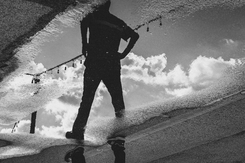 Puddle Reflection Silhouette by Kim gyou-pyo — canvas wall art