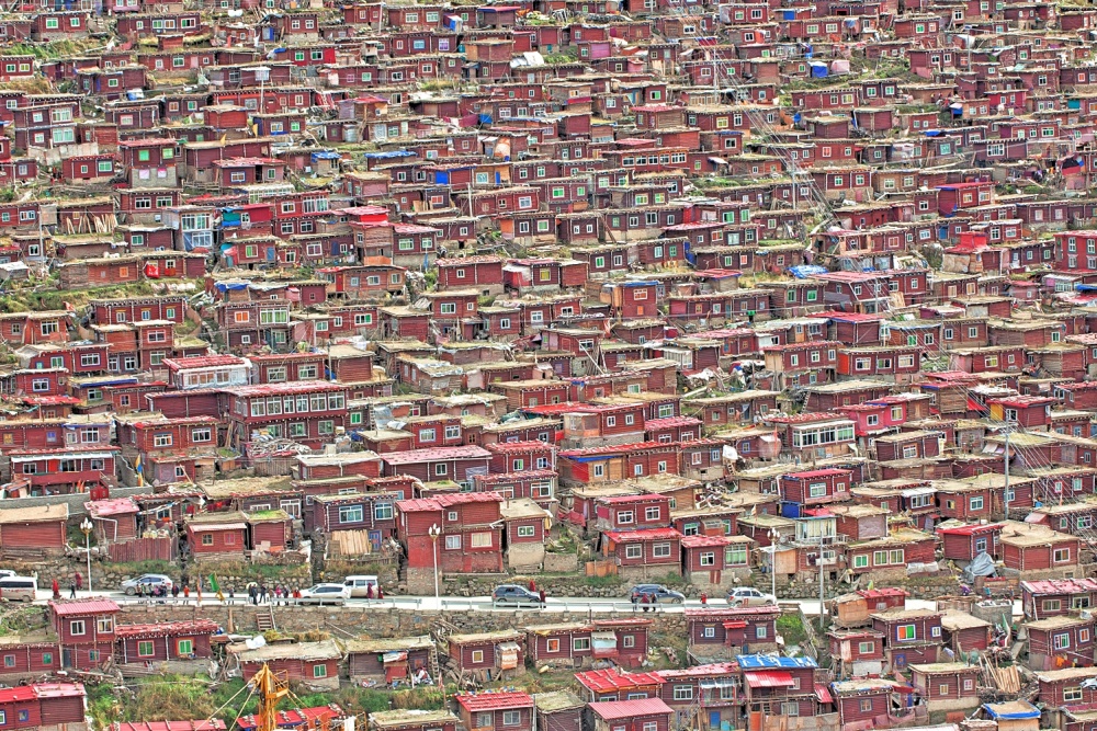 Red Hillside Monastery by Selions（陈磊） — canvas wall art