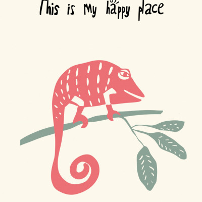 Pink Chameleon Happy Place