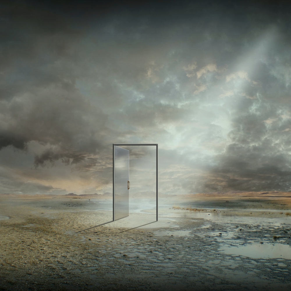 Open Door Under Stormy Sky by Franziskus Pfleghart — canvas wall art