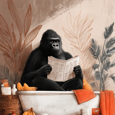Gorilla In Bathtube 1