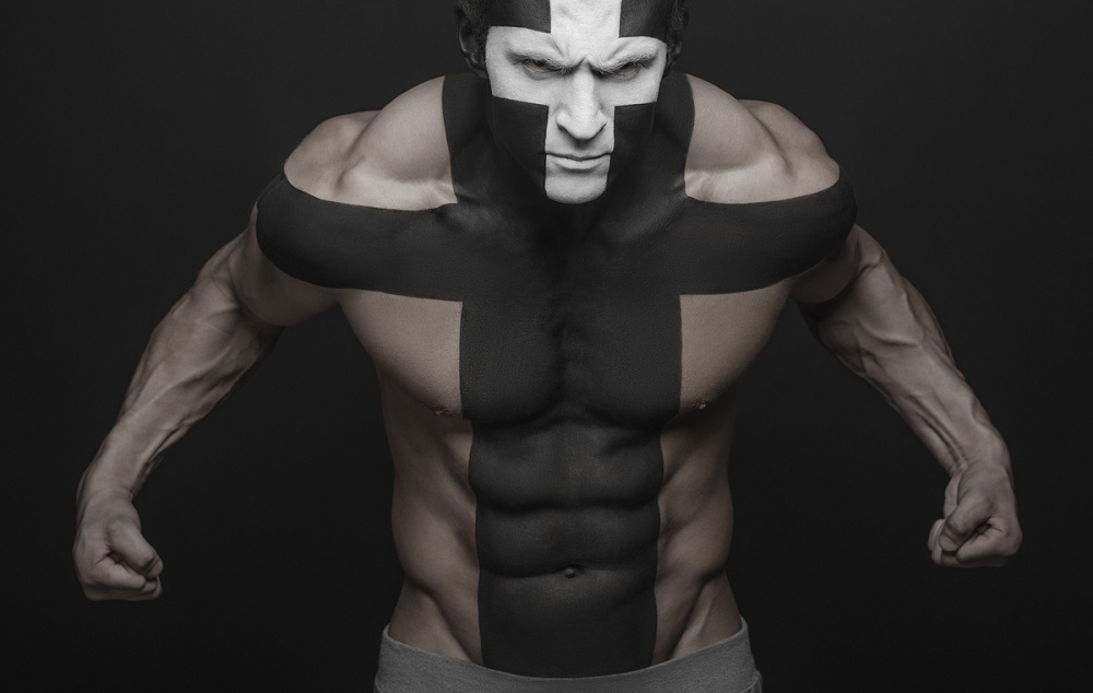 Intense Male Body Paint by HIM — canvas wall art